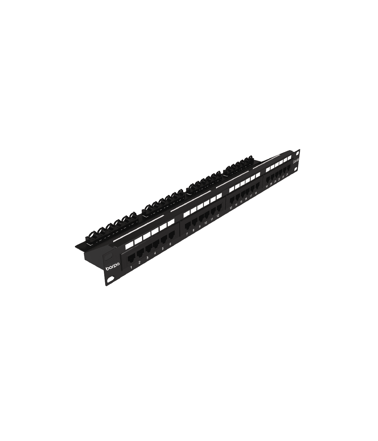 Patch Panel – Cat.6 Não Blindado IDC 180º – 24 Portas – 1U